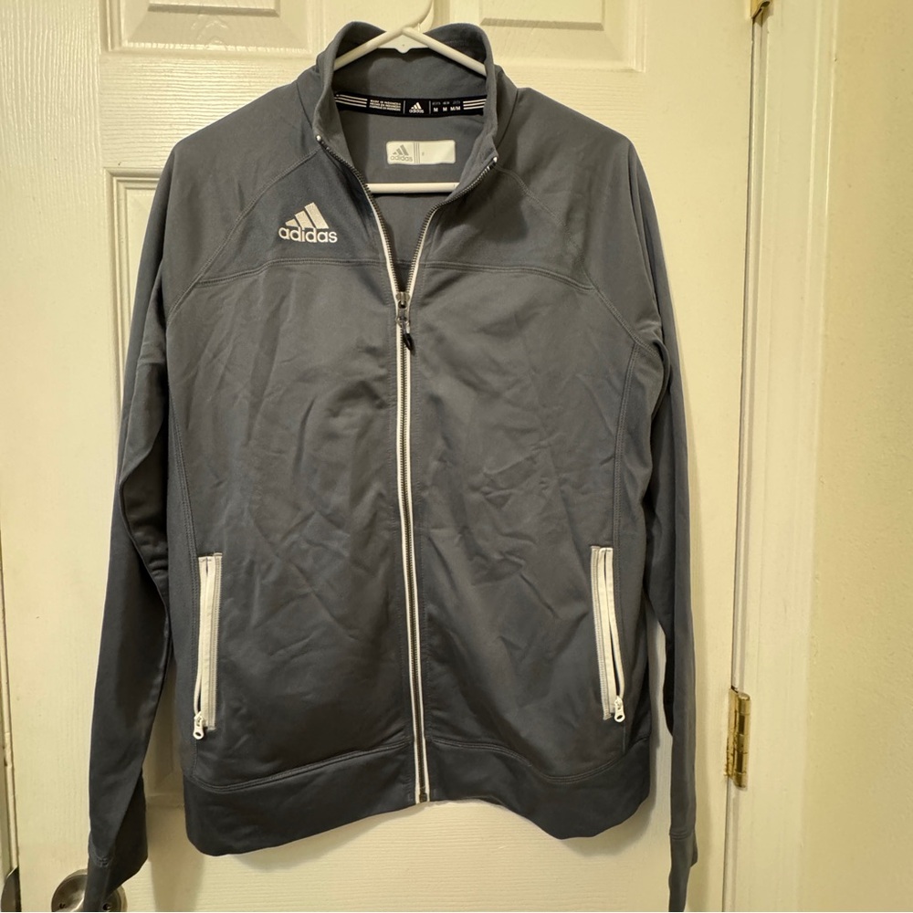 Adidas Grey and white Zip Up.